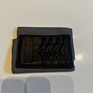 Alexander McQueen Black Leather Ribcage Card Holder